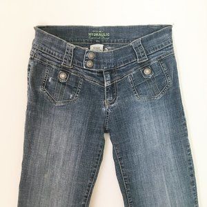 Hydraulic blue stretchy jeans. 7/8 size.